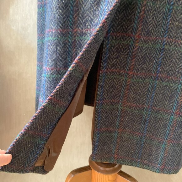 Vintage Aquascutum Trench Coat | Pure Virgin Wool Herringbone Plaid - Picture 8 of 14